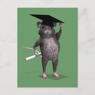 Cartão Postal De Anúncio Rato de Graduação Clever