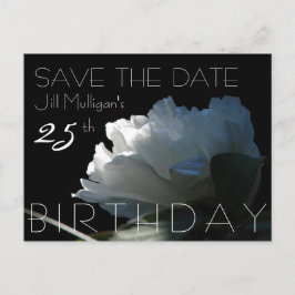 Cartão Postal De Anúncio Ray de Sunlight Peony 25 Birthday Salve a Data
