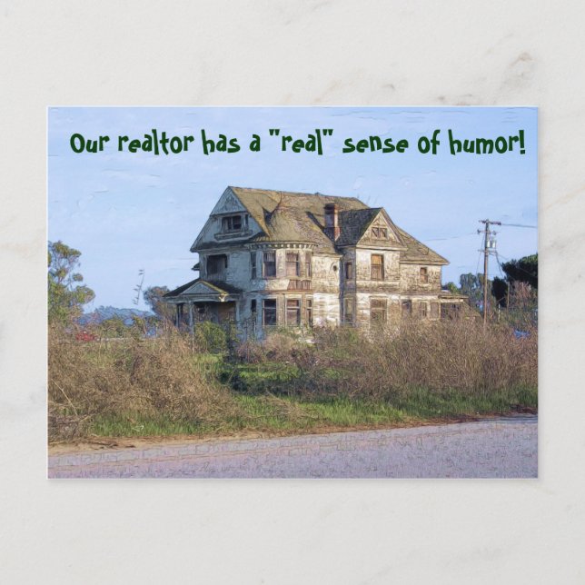 Cartão Postal De Anúncio Realtor com Sentido de Mudança Humor de Endereço (Frente)