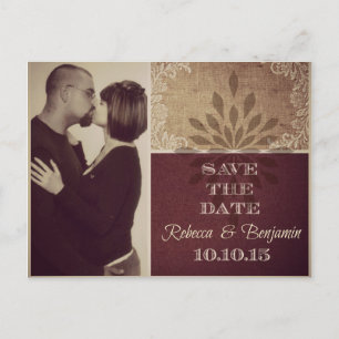 Cartão Postal De Anúncio Rebecca Save Date