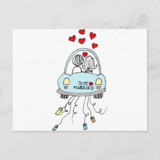 Cartão Postal De Anúncio Recém-Casados