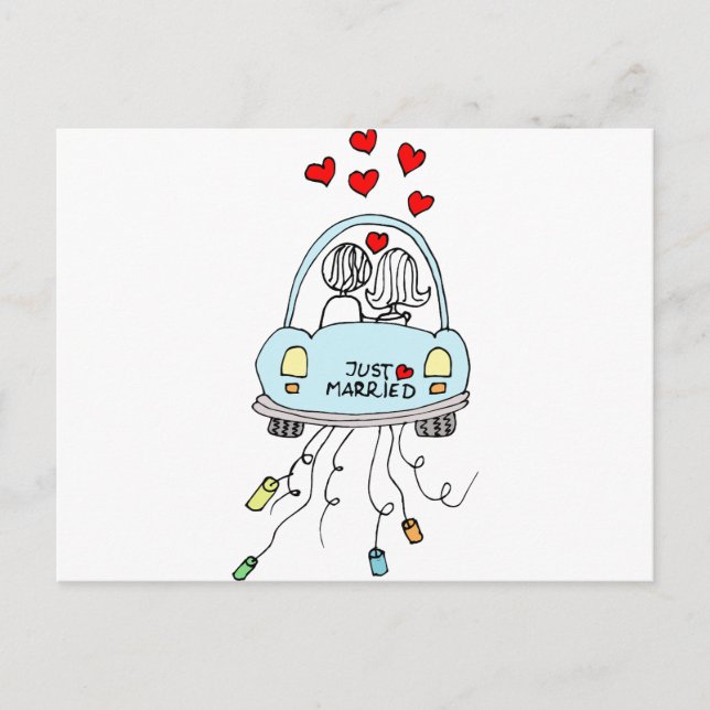 Cartão Postal De Anúncio Recém-Casados (Frente)