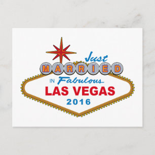 Cartão Postal De Anúncio Recem casados Em Fabulosa Las Vegas 2016 (Sinal)