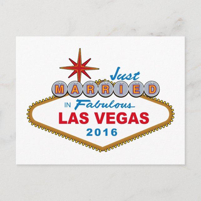 Cartão Postal De Anúncio Recem casados Em Fabulosa Las Vegas 2016 (Sinal) (Frente)