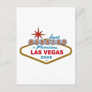 Cartão Postal De Anúncio Recem casados em Las Vegas fabuloso 2009