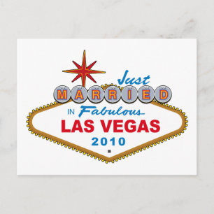 Cartão Postal De Anúncio Recem casados em Las Vegas fabuloso 2010