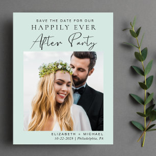 Cartão Postal De Anúncio Recepção de Casamento Pós-Casamento Save the Date 
