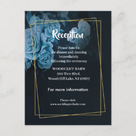 Cartão Postal De Anúncio Recepção de Frame Geométrico Dourado Simples em Ch