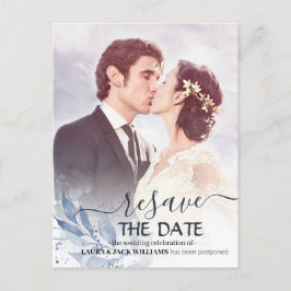 Cartão Postal De Anúncio Recoloque o adiamento de casamento de data reagend