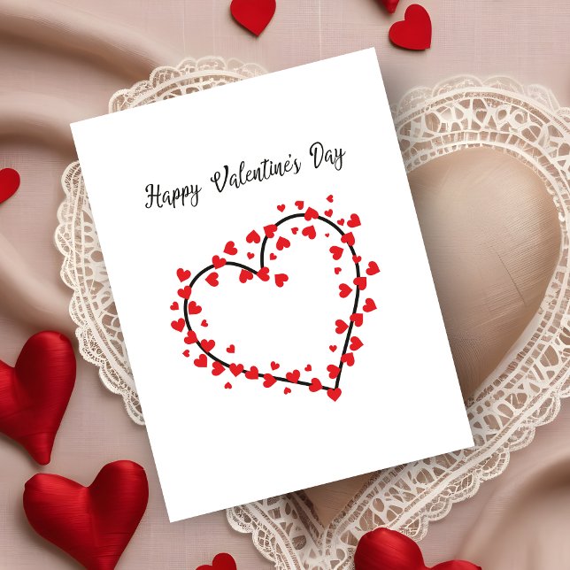 Cartão Postal De Anúncio Red and Black Hearts Valentines Design (Red and Black Hearts Valentines Design Card.)