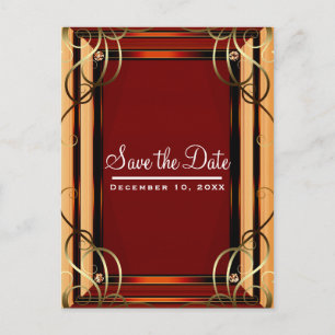 Cartão Postal De Anúncio Red & Gold Elegant Company Data Corporativa de Ant