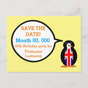 Cartão Postal De Anúncio Reino Unido Falando Sra. Pinguim