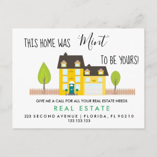 Cartão Postal De Anúncio remessa de casas da casa de moeda imobiliária anún