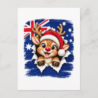 Cartão Postal De Anúncio Rena de Natal Australiana