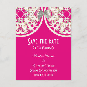 Cartão Postal De Anúncio Renda cor-de-rosa e branca em filigrana para salva