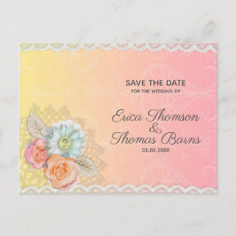 Cartão Postal De Anúncio rendas brancas e flores