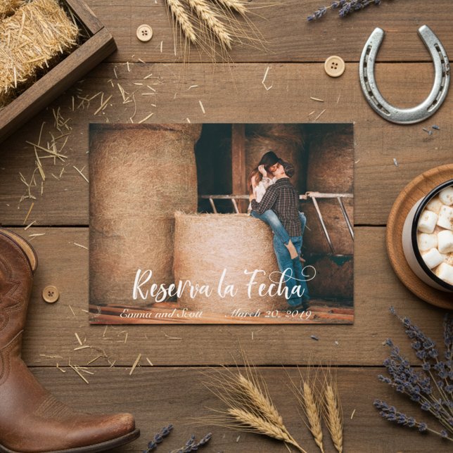 Cartão Postal De Anúncio Reserva La Fecha Foto Save the Date Espanhol (Criador carregado)