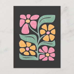 Cartão Postal De Anúncio RESIST Floral Anti Trump Protesto Político 