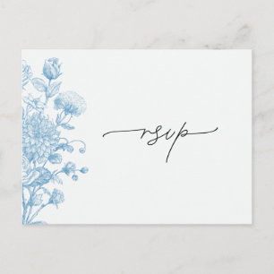 Cartão Postal De Anúncio Resposta de RSVP de Esboço Floral
