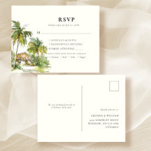 Resposta de RSVP Elegante para Destino Tropical