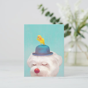 Cartão Postal De Anúncio Retrato Meditativo De Cachorro