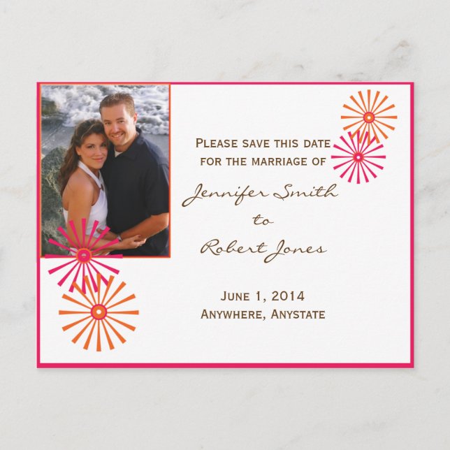 Cartão Postal De Anúncio Retrô com um Toque Moderno Starburst (Frente)