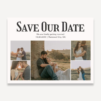 Cartão Postal De Anúncio Retro Photo White Wedding Save The Date