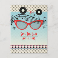 Retro Vintage Anos 50 Party Save the Date