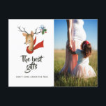 Cartão Postal De Anúncio Retro Vintage Reindeer Christmas Baby Esperando<br><div class="desc">Cartaz-postal de anúncio de gravidez de Natal,  antigo e bonito,  personalizável para as suas especificidades.</div>