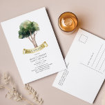 Cartão Postal De Anúncio Reunião Anual de Reunião Familiar<br><div class="desc">Apresentando uma árvore de aquarela, essa reunião de família minimalista e fofa salva o modelo do cartão de data é fácil de personalizar e está pronto para adicionar os detalhes da reunião anual da sua família para a reunião deste ano. Você pode clicar no botão "Personalizar" para editar e alterar...</div>
