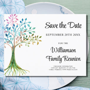 Cartão Postal De Anúncio Reunião da família de árvore da família Salvar a d
