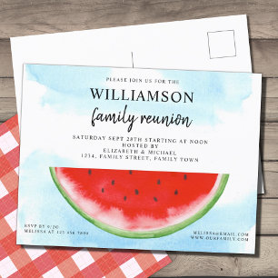 Cartão Postal De Anúncio Reunião da Família Summer Watermelon