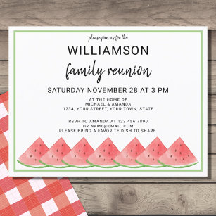 Cartão Postal De Anúncio Reunião da Família Summer Watermelon