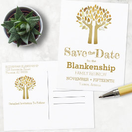 Cartão Postal De Anúncio Reunião Familiar Salve A Data Manda A Árvore Para 