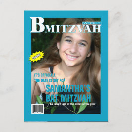 Cartão Postal De Anúncio Revista Bat Mitzvah Salve o Teal
