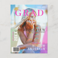 Revista Graduada Rosa Neon Foto Graduação