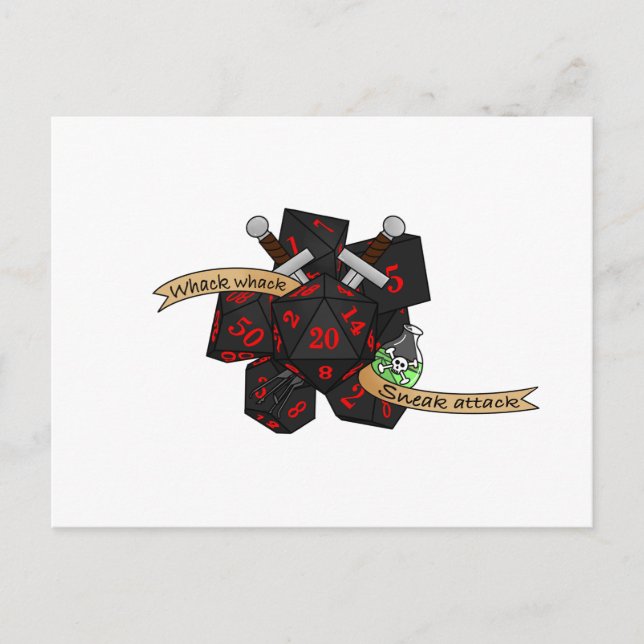 Cartão Postal De Anúncio Rogue Dice Design (Frente)