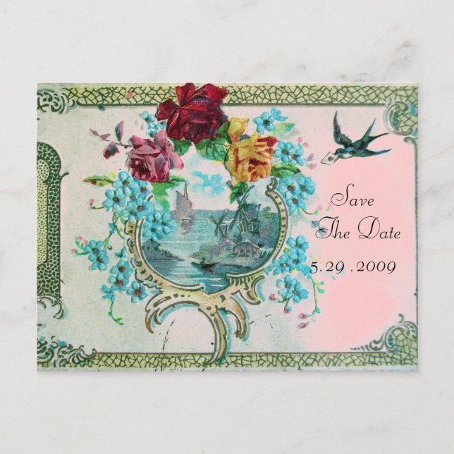 CARTÃO POSTAL DE ANÚNCIO ROMÂNTICA 3 SALVE A DATA (Frente)