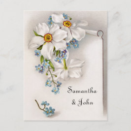 Cartão Postal De Anúncio Romântico Vintage Salve a Data