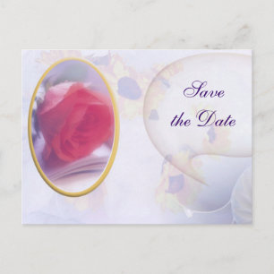 Cartão Postal De Anúncio Rosa enquadrado Salve o Cartão-Postal de Data