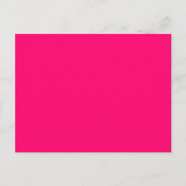 Cartão Postal de Anúncio Rosa Neon – Personalizáve (Frente)