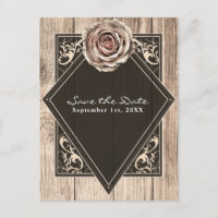 Rosa Rústica Elegante Diamante de Madeira Salve a 