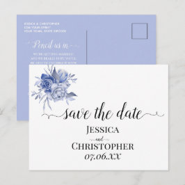 Cartão Postal De Anúncio rosas azuis empoeiradas rústicas e outras flores