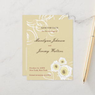 Cartão Postal De Anúncio Rosas de Creme Espirais Romântico Casamento Salve 
