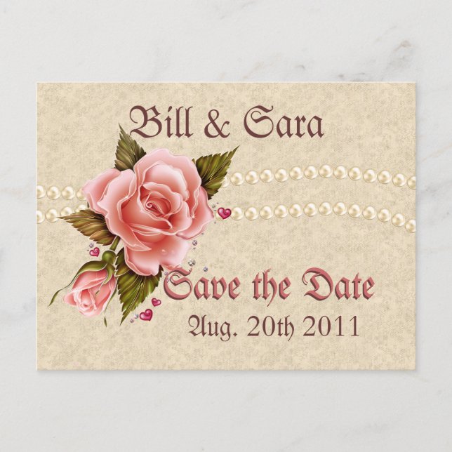 Cartão Postal De Anúncio Rosas Rosas (Frente)