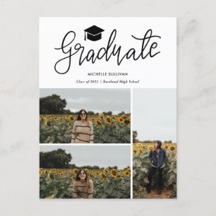 Cartão Postal De Anúncio Roteiro de Graduado Colagem de Três Fotos de Gra