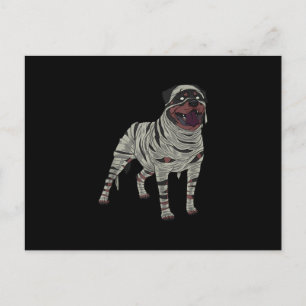 Cartão Postal De Anúncio Rottweiler Cachorro Múmia Halloween Capas