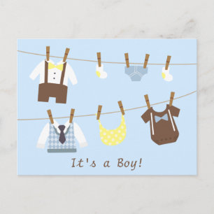 Cartão Postal De Anúncio Roupa de bebê menino Little Gentleman