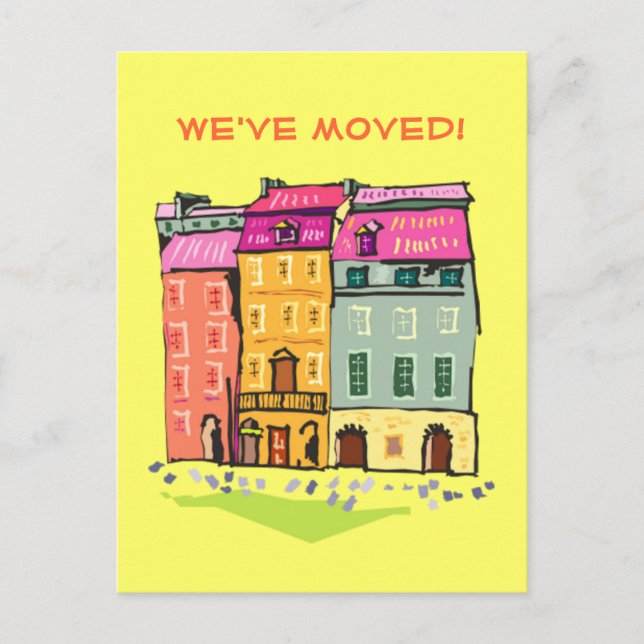 Cartão Postal De Anúncio Row House Mudamos de Endereço Novo Lar (Frente)