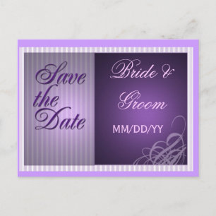 Cartão Postal De Anúncio Roxo salve o cartão de data